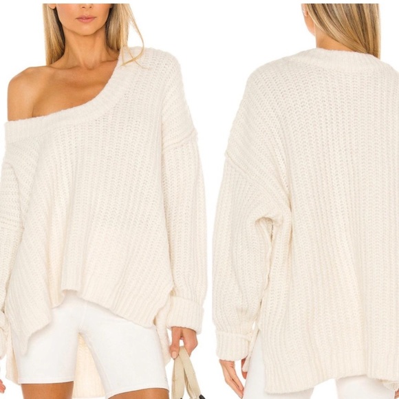 Free People Slouchy Oversized Scoop Neck Pullover Sweater XS - Picture 2 of 11